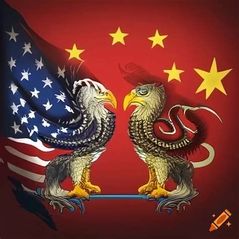 Symbolic Confrontation Between Usa Eagle And China Dragon On Craiyon