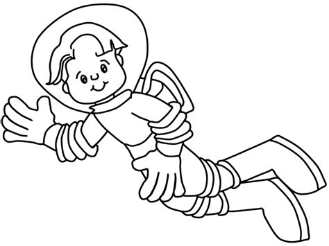 Cartoon Astronaut Coloring Page Coloring Pages