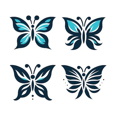 Premium Vector Set Of Butterflies Vector Silhouettes For Logo Clipart