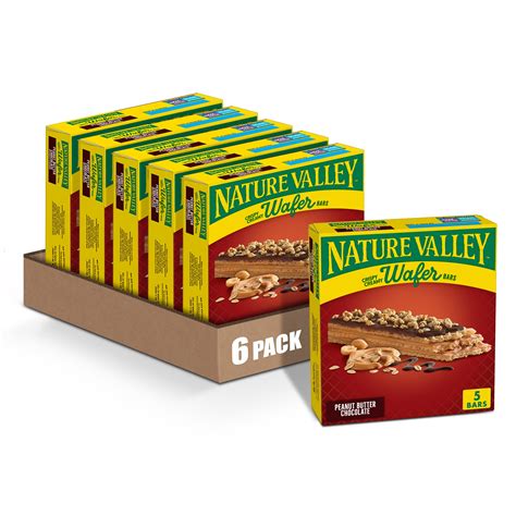 Nature Valley Wafer Bars Peanut Butter Chocolate 5 Bars 6 5 Oz Pack Of 6