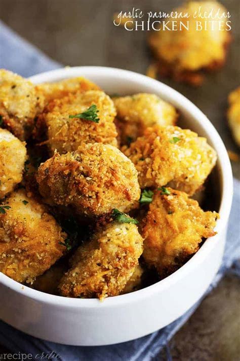 Garlic Parmesan Cheddar Chicken Bites The Recipe Critic