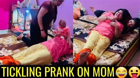 Tickling Prank On Mom 🤣😩 Prank On Mom Gone Wrong 🥵🤢 Pranks In India Youtube