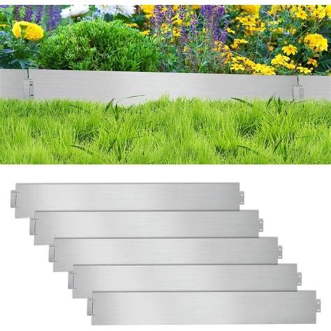 Ikodm Bordure de Jardin Gazon en Acier Galvanisé 10M Bordure Jardin