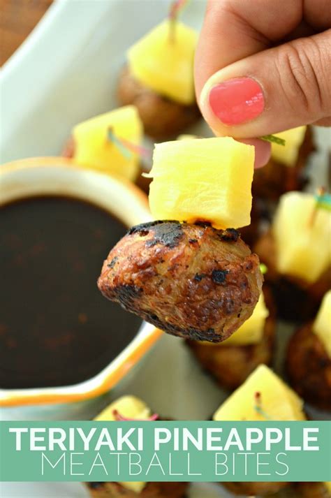 Teriyaki Pineapple Meatball Bites Snacks And Appetizers Mad In Crafts