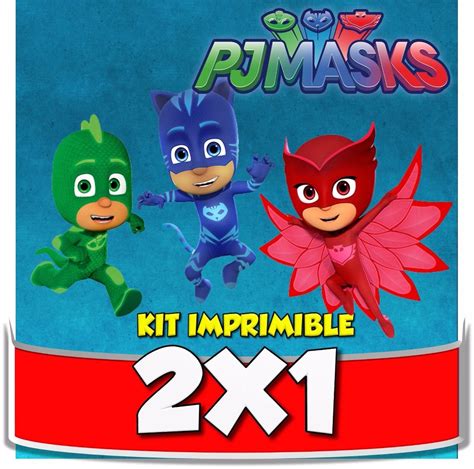 Kit Imprimible Pj Mask Héroes En Pijama Cotillón candybar2x1 2 990