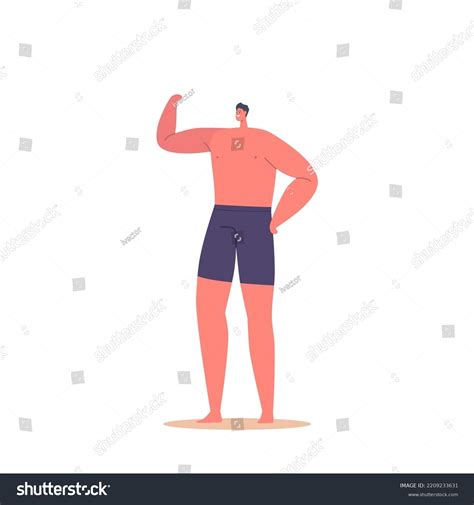 Athlete Male Character Posing Naked Torso Stock Vector Royalty Free Shutterstock