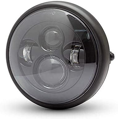 Moto Projecteur Phare LED 7 7 Noir Mat 12V 66W Pour Cafe Racer