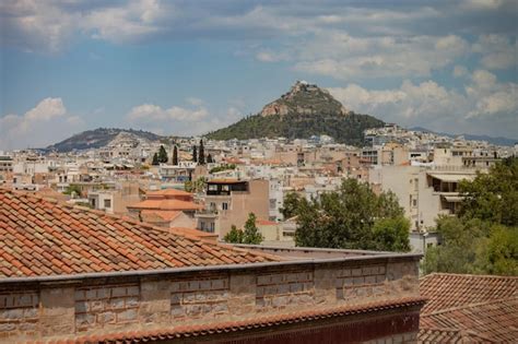 Vis O Do Monte Lycabettus Do Antigo Distrito De Plaka Em Atenas Gr Cia