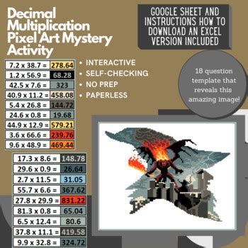 Wizard Decimal Multiplication Pixel Art Mystery Reveal By Juliane Hodkinson