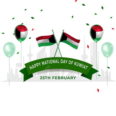 Kuwait National Day Vector Art Png Flat Design Kuwait National Day