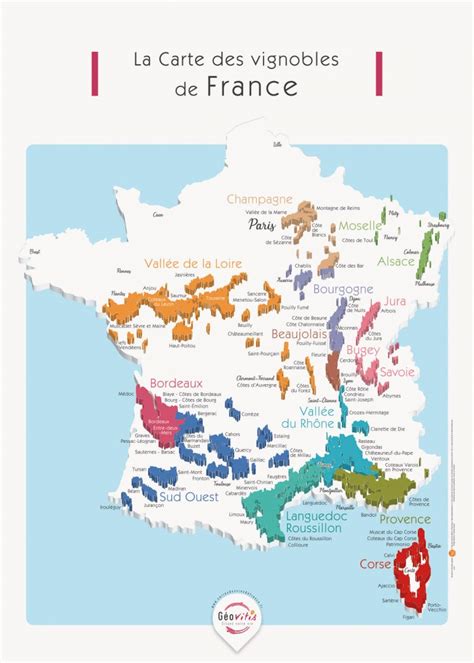 La carte des vignobles de France Découverte Pétillante 30x40 Cartes