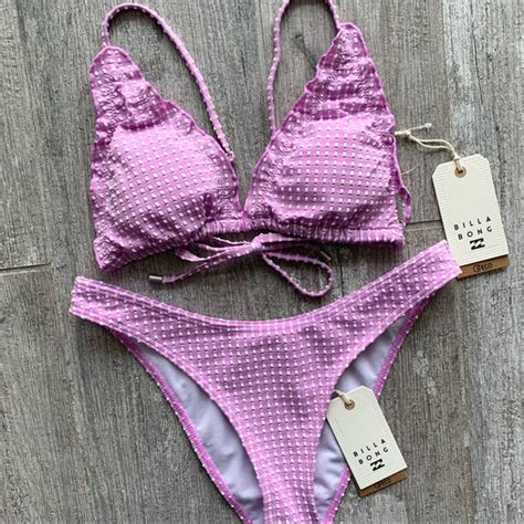 Billabong Swim Billabong Surf Check Ruffle Slide Triangle Hike Bikini Set Poshmark