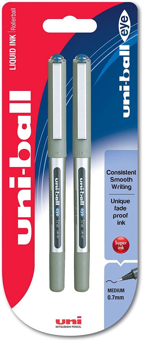 Uni Ball Ub Eye Fine Rollerball Pens Blue Uni Super Ink Mm Nib