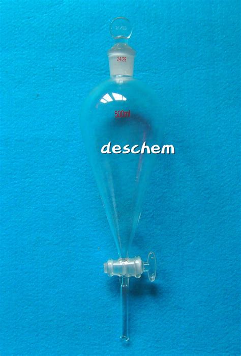 500ml 24 29 Pyriform Separatory Funnel Straight Drop Tube Glass