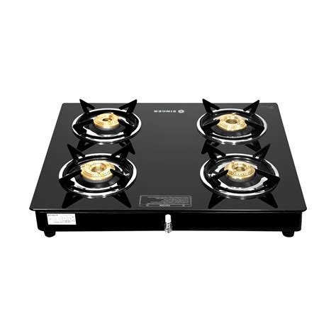 Buy Singer Maxiflare Toughened Glass Top 4 Burner Manual Gas Stove