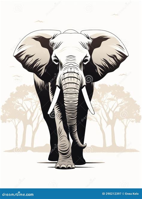 Silhouette of a Cute Elephant Stock Illustration - Illustration of side ...