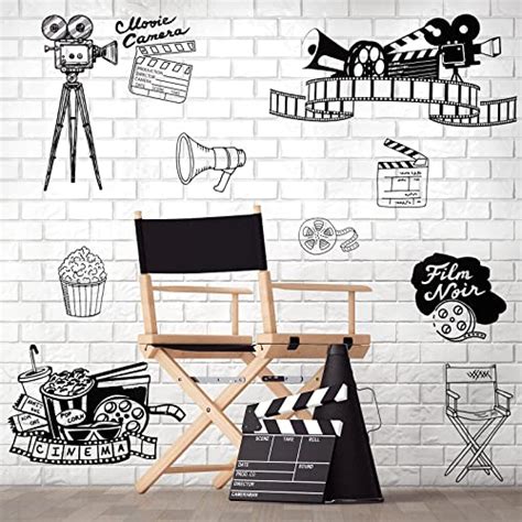 10 Pieces Home Movie Theater Decor Wall Decal Vintage Theatre Room Dec ...