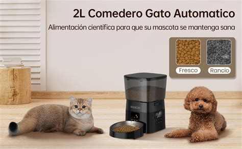 ROJECO Comederos Automáticos para Gatos 68 oz 2L Dispensador