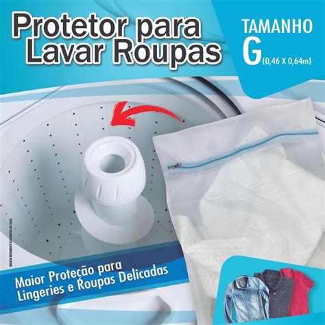 Saco Protetor Para Lavar Roupas G 64 X 46 Cm Ideal Para Lingerie