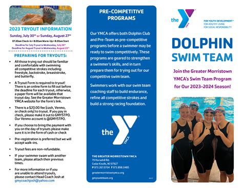 Dolphin Swim Team Tryouts The Greater Morristown Ymca