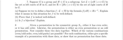 Solved Suppose G Is A Group And H Chegg