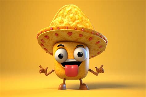 Premium Photo A Cartoon Character With A Sombrero Wearing A Sombrero