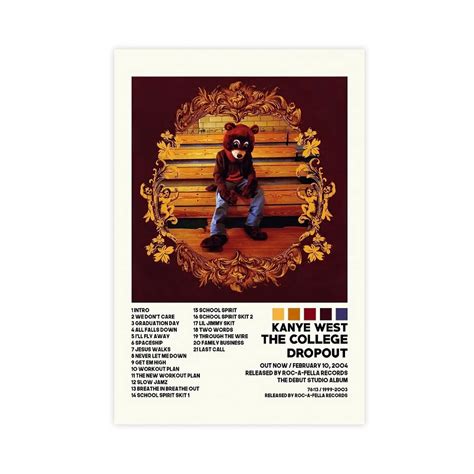 Buy Kanye Posters The College Dropout Album Cover Canvas Poster Cool