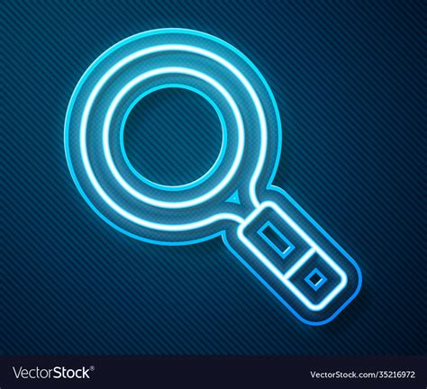 Glowing Neon Line Magnifying Glass With Search Vector Image