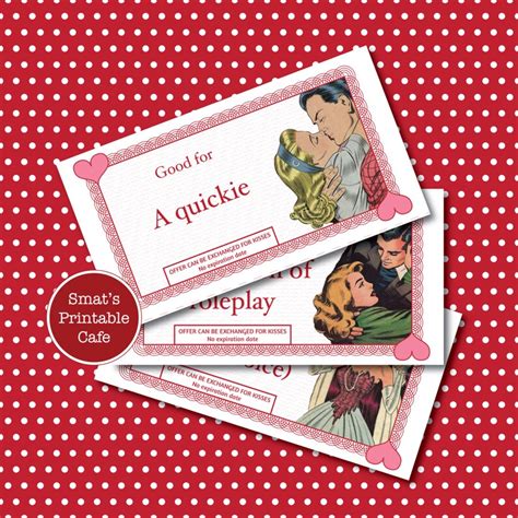 Naughty Love Coupons Printable Valentines Day T Etsy