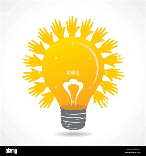 Hand Make Light Beam Around Bulb Stock Vector Stock Vector Image And Art