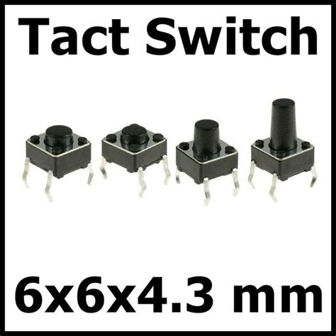 Jual Tact Switch 6x6x4 3 Mm Saklar Micro Push Button 4 Pin Kaki