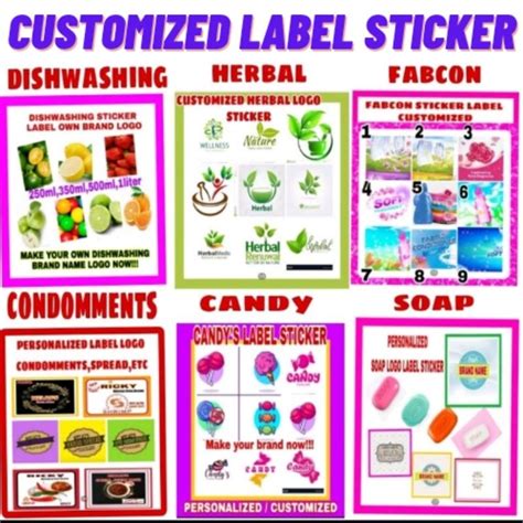 CUSTOMIZED OWN BRAND LABEL STICKER Dishwashing Soap Fabcon Condomments