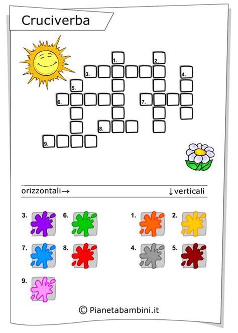 Inglese Elementare Nel Cruciverba Inglese Schede Didattiche