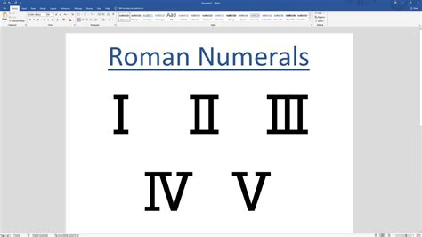 Inserting Roman Numerals In Microsoft Word YouTube