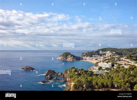 Town Of Tossa De Mar At Costa Brava In Catalonia Spain Coastline Of