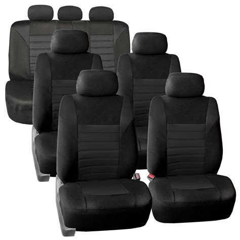 3 Row 7 Seaters Suv Seat Covers For Auto 3d Mesh Solid Black Full 3 Row Covers Set For Suv Van