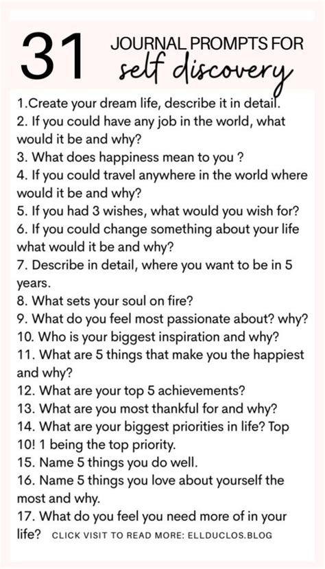 31 Self Discovery Journal Prompts A Self Discovery Challenge Artofit