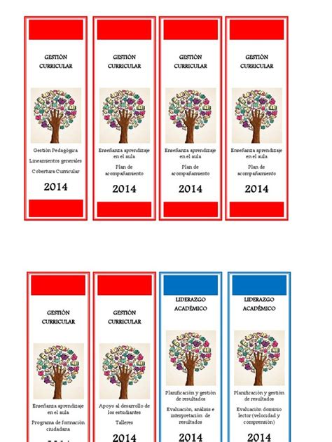 Four Different Types Of Trees With Red White And Blue Labels On Each