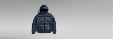 Meefic Square Quilted Hooded Jacket Dark Blue G Star RAW HU