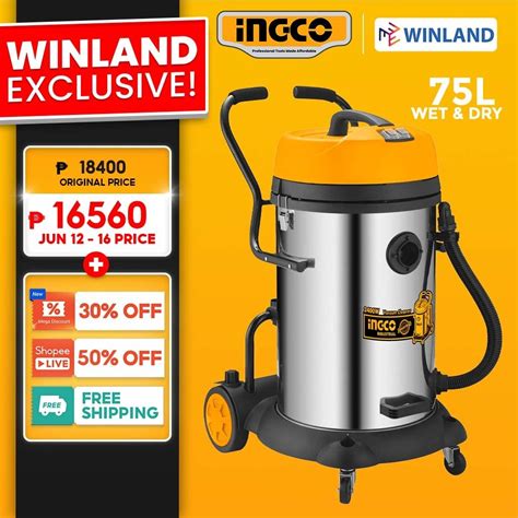 Ingco By Winland Wet Dry Vacuum Cleaner L W Multi Purpose Dirt