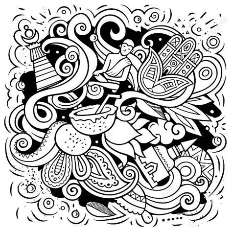 India Cartoon Vector Doodle Illustration Collection Vector Illustration