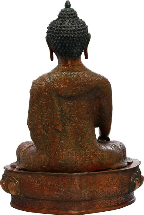 20 Lord Buddha In Earth Touching Gesture Wearing A Fullly Carved Robe