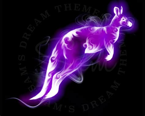 Kangaroo Patronus Purple And Blue Glowing Digital Overlays Etsy