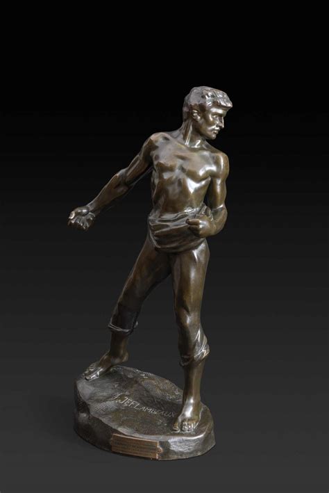 Jef Lambeaux De Zaaier Bronzen Sculptuur Van Een Man Eind E Eeuw