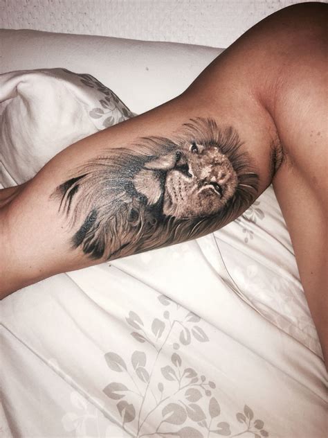 Realistic Lion On Arm Rachello Royal Tattoo Stavanger Sleeve Mens