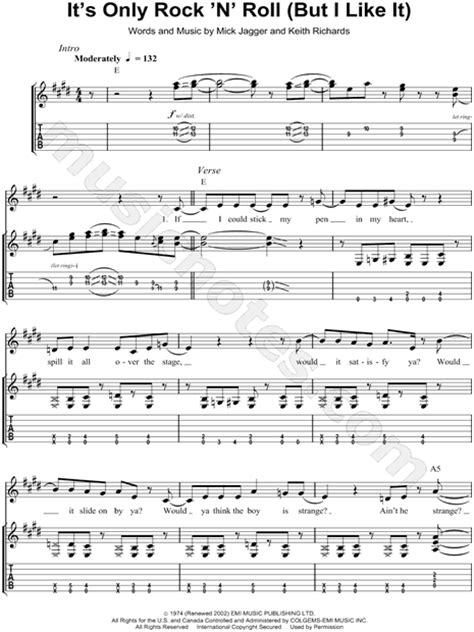 The Rolling Stones Its Only Rock N Roll But I Like It Guitar Tab