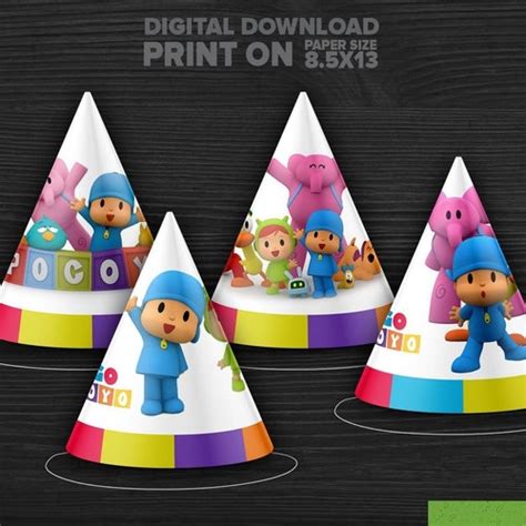 Printable Pocoyo Party Hat Pocoyo Theme Birthday Pocoyo Etsy