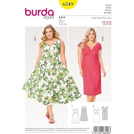 Burda 6531 Schnittmuster Shirtkleid Damen Gr 34 46 Level 2 Leicht