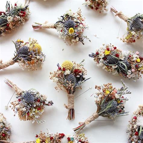 Diy Boho Boutonnieres With Dried Flowers By Bridalwish Diy Wedding