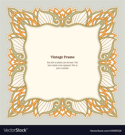 Decorative Ornament Border Frame Template Vector Image